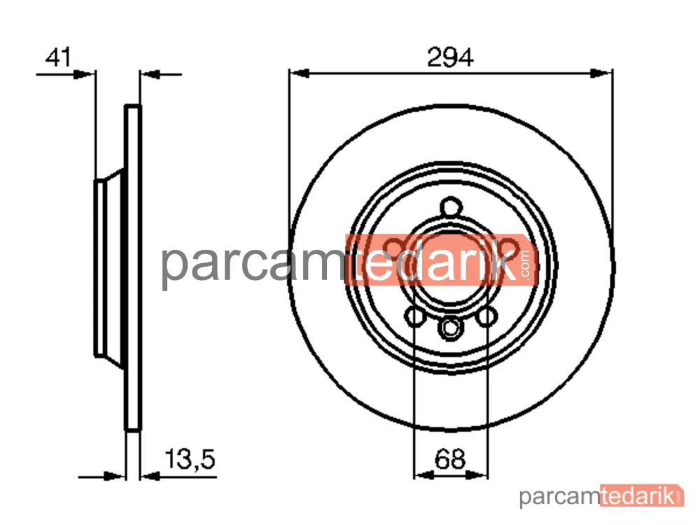 BOSCH 0986478569 | Fren Diski (Arka, 294 mm) — VW Transporter T4, VW California T4 Camper, Seat Alhambra