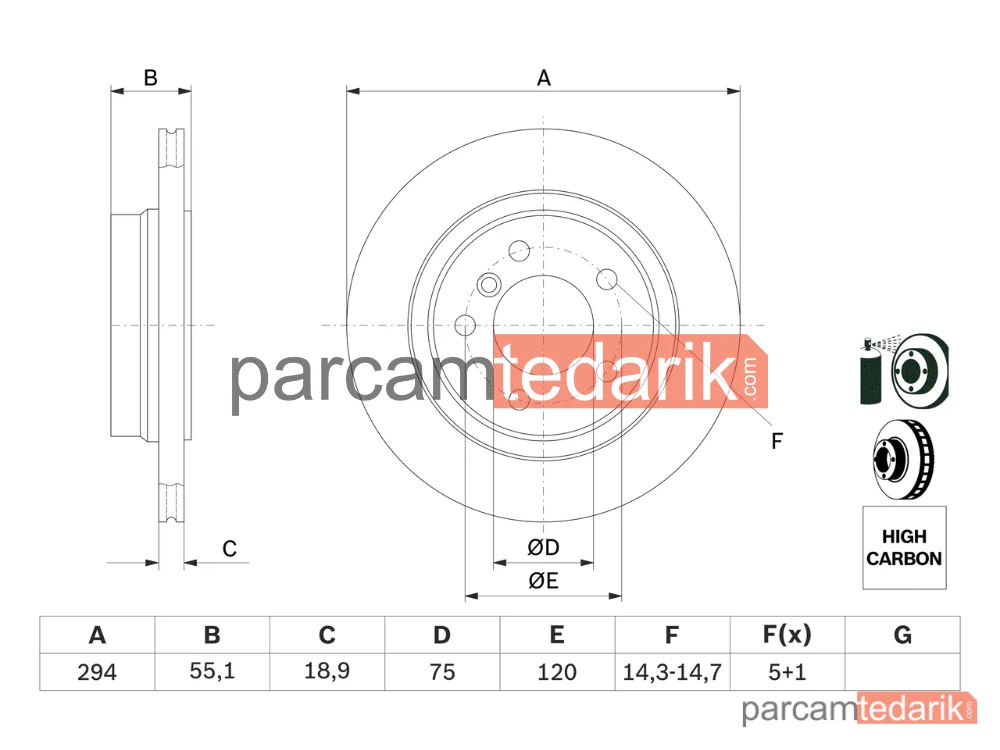BOSCH 0986478570 | Fren Diski (Arka, 294 mm) — BMW 3, BMW 3 Touring, BMW 3 Coupe