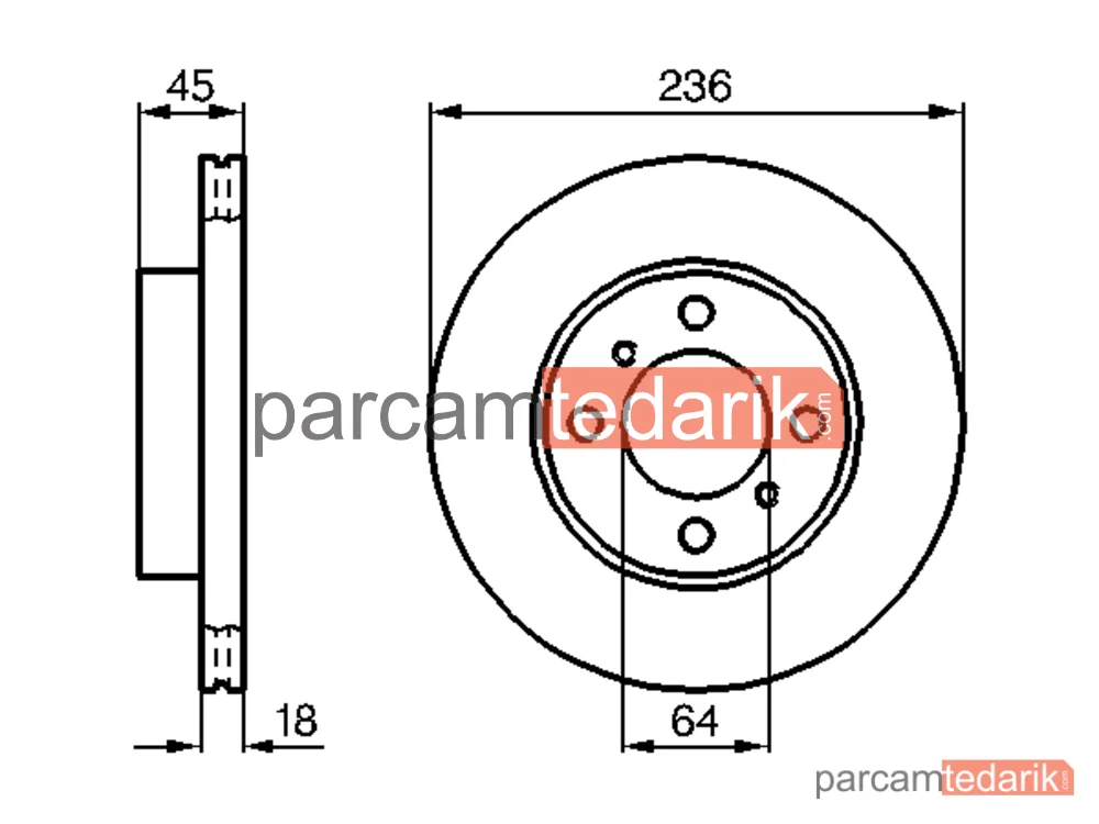 BOSCH 0986478572 | Fren Diski — Mitsubishi Lancer V, Proton Persona 400, Mitsubishi Carisma