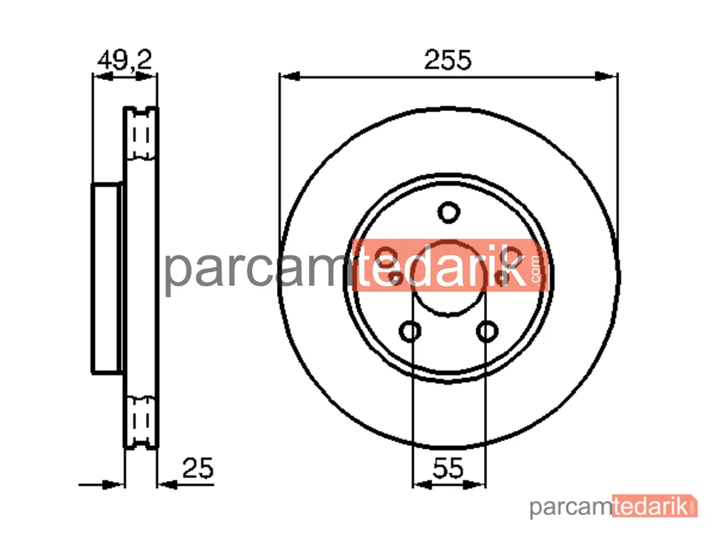 BOSCH 0986478584 | Fren Diski (Ön, 255 mm) — Toyota Carina E VI, Toyota Carina E VI Sportswagon, Toyota Celica Coupe