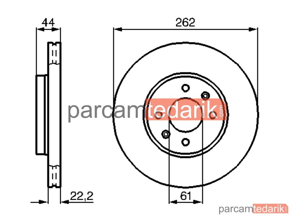 BOSCH 0986478598 | Fren Diski (Ön, 262 mm) — Renault Laguna I Grandtour, Renault Megane Scénic, Renault Laguna I