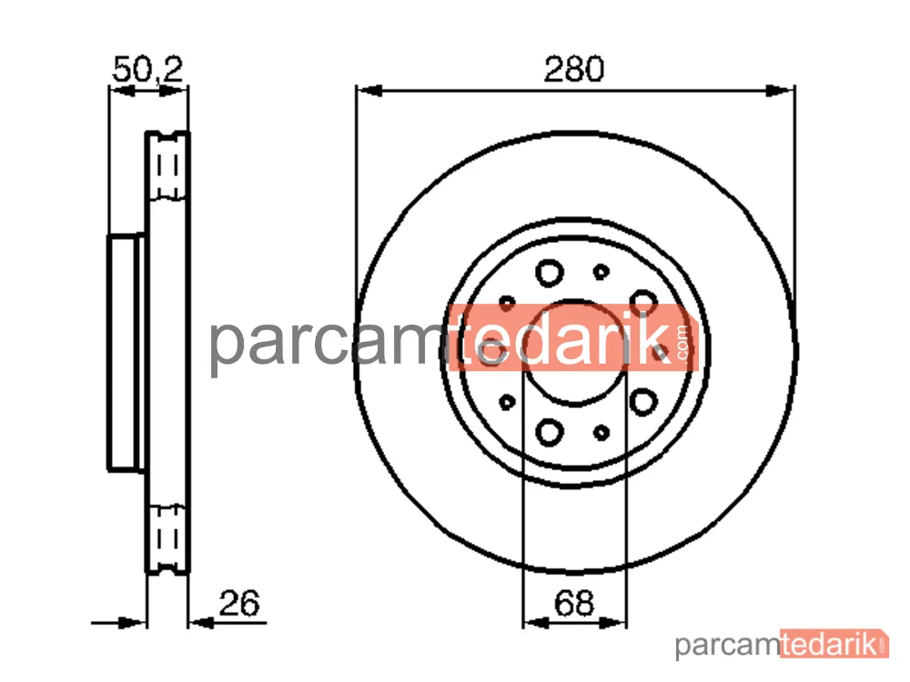 BOSCH 0986478603 | Fren Diski — Volvo S70, Volvo V70 I, Volvo 850