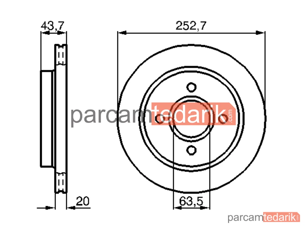 BOSCH 0986478605 | Fren Diski (Arka) — Ford Mondeo I, Ford Mondeo II, Ford Scorpio II