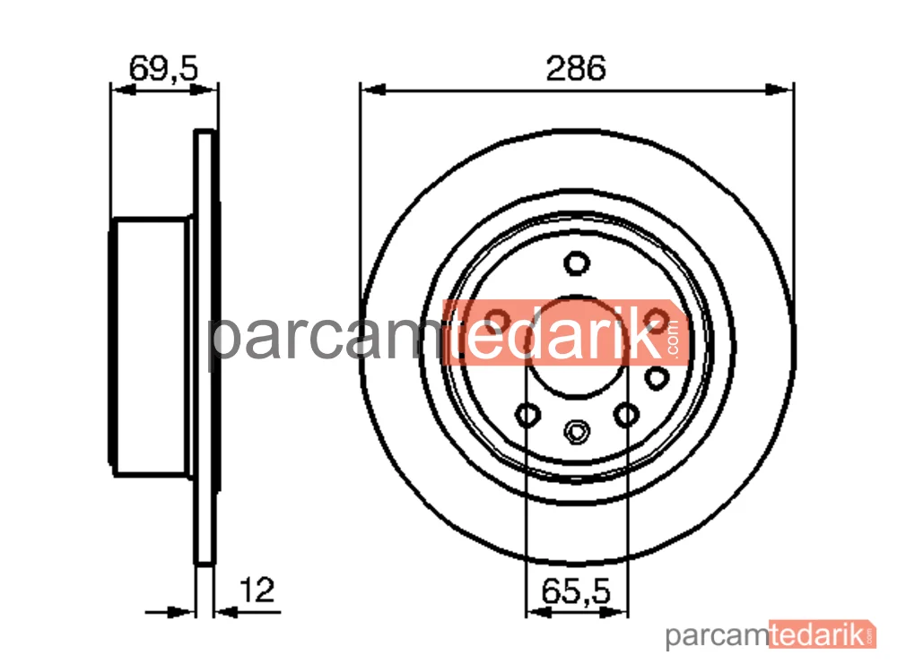BOSCH 0986478609 | Fren Diski (Arka, 286 mm) — Opel Omega B