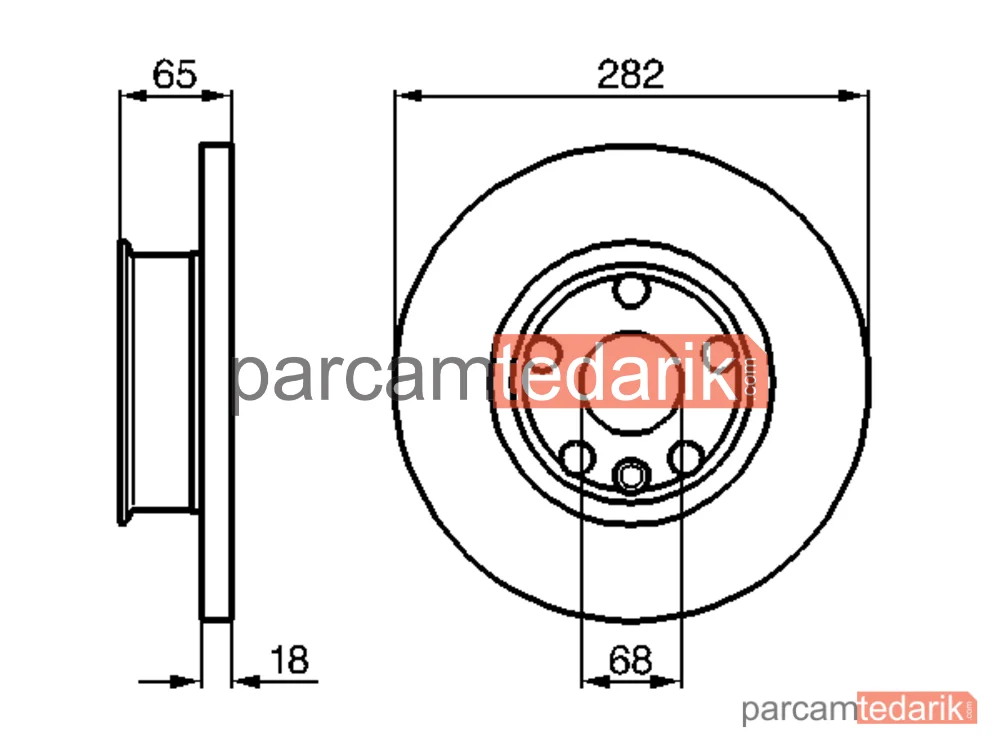 BOSCH 0986478613 | Fren Diski (Ön, 282 mm) — VW Transporter T4