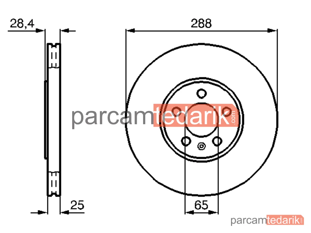 BOSCH 0986478619 | Fren Diski (Ön, 288.5 mm) — VW Golf III, VW Passat B3/B4 Variant, VW Golf III Variant
