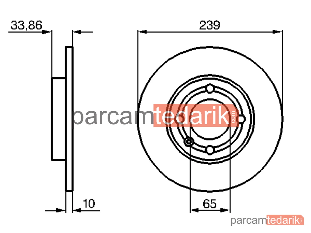 BOSCH 0986478620 | Fren Diski (Ön, 239 mm) — Seat Arosa, VW Polo III, VW Polo