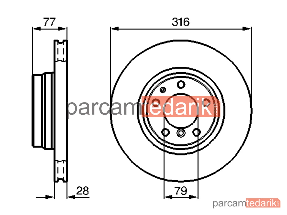BOSCH 0986478622 | Fren Diski (Ön, 316 mm) — BMW 7