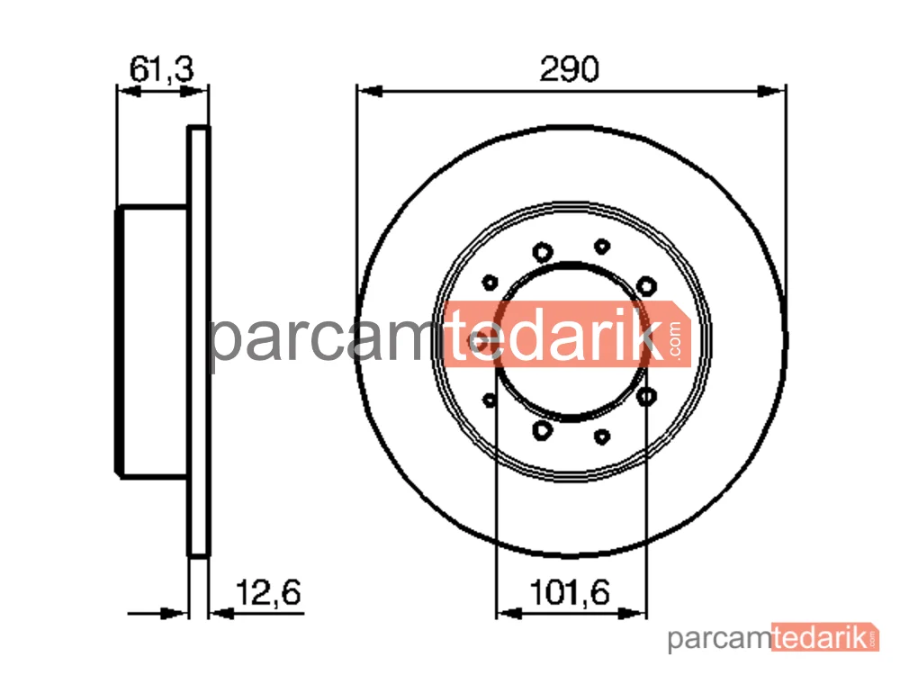 BOSCH 0986478656 | Fren Diski (Arka, 289.6 mm) — Land Rover Range Rover I, Land Rover Discovery I, Land Rover Defender