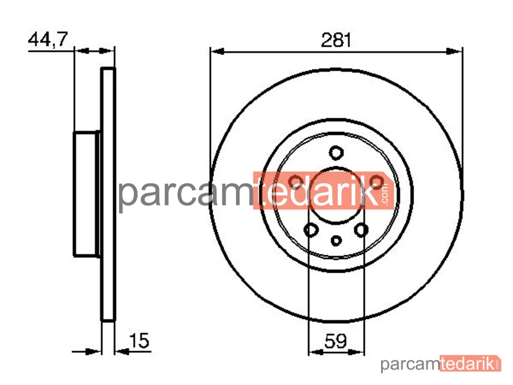 BOSCH 0986478668 | Fren Diski (Ön, 281 mm) — Alfa Romeo 156, Alfa Romeo 156 Sportwagon