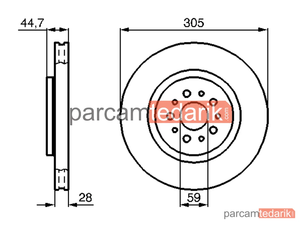 BOSCH 0986478711 | Fren Diski (Ön, 305 mm) — Alfa Romeo Gtv, Alfa Romeo Spider, Alfa Romeo 147