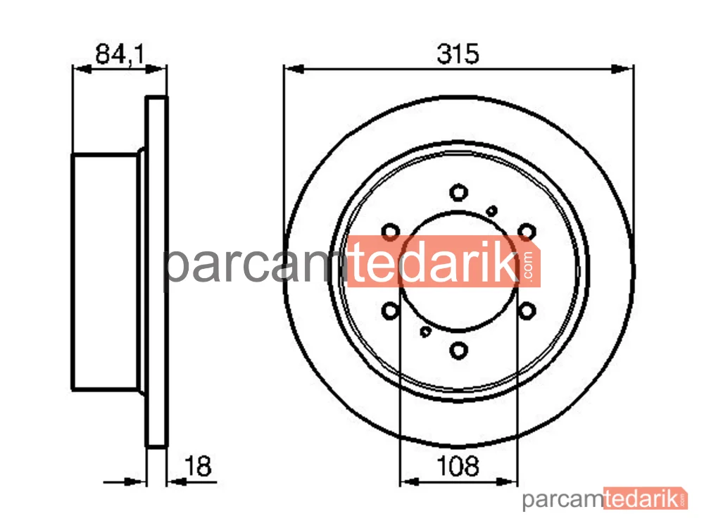 BOSCH 0986478713 | Fren Diski (Arka, 314.8 mm) — Mitsubishi Pajero II, Mitsubishi Pajero Sport I
