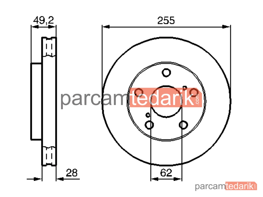 BOSCH 0986478726 | Fren Diski (Ön, 254.8 mm) — Toyota Camry, Toyota Picnic