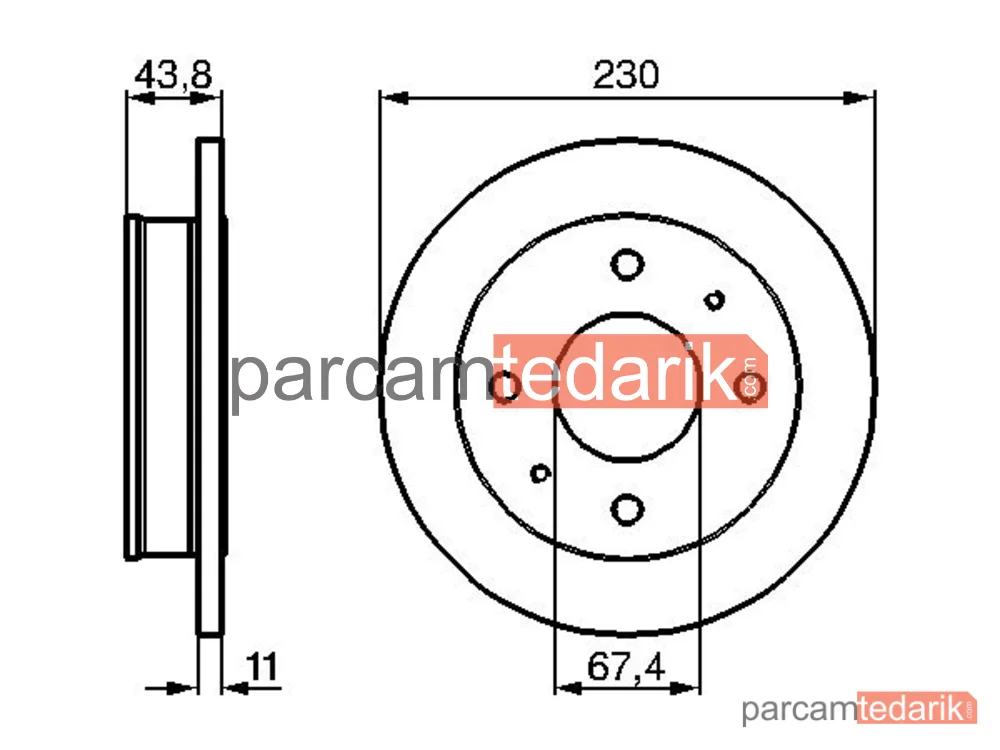 BOSCH 0986478727 | Fren Diski (Ön, 229.8 mm) — Hyundai Atos
