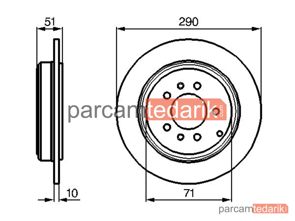 BOSCH 0986478733 | Fren Diski (Arka, 290 mm) — Peugeot 607