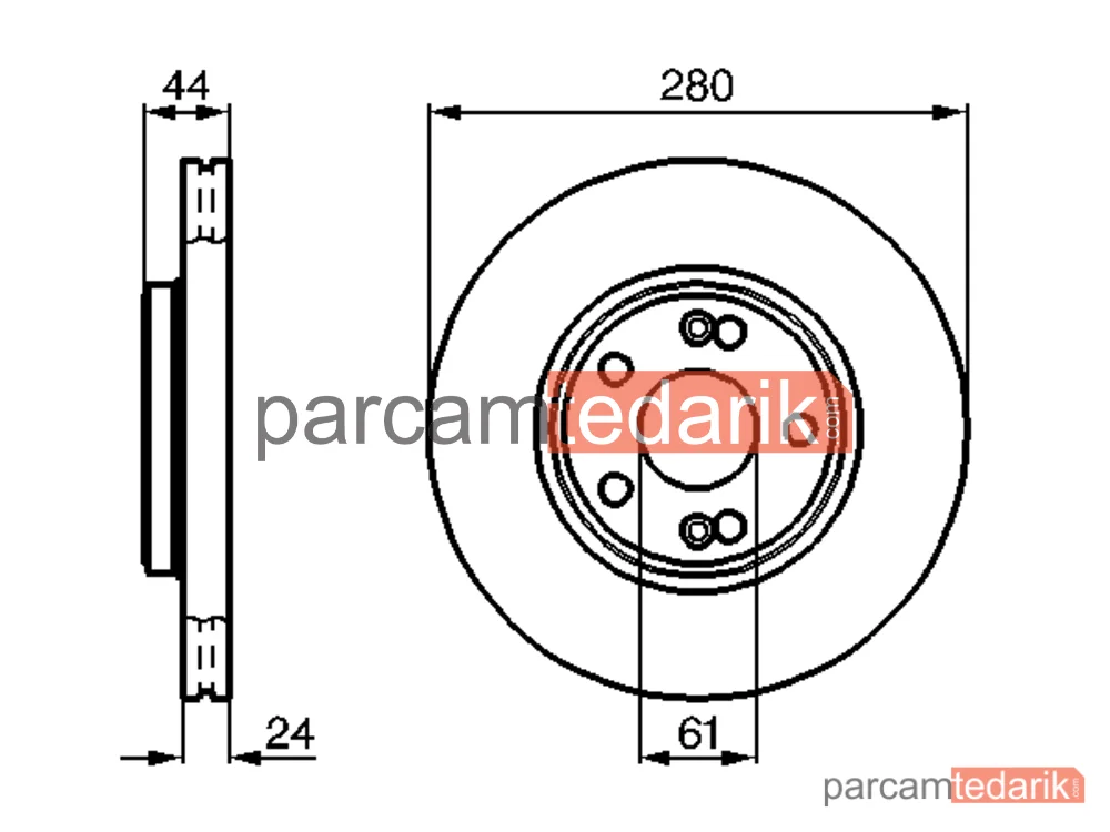 BOSCH 0986478734 | Fren Diski (Ön, 280 mm) — Renault Espace III, Renault Laguna I Grandtour, Renault Laguna I