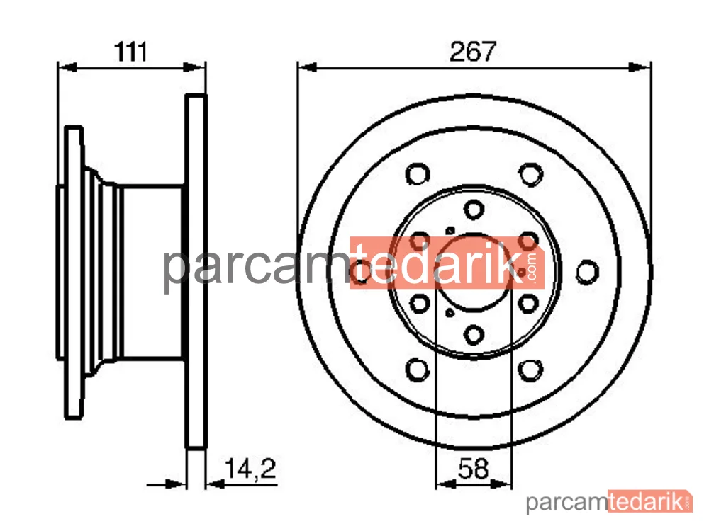 BOSCH 0986478742 | Fren Diski (Ön, 267 mm) — Alfa Romeo AR 8