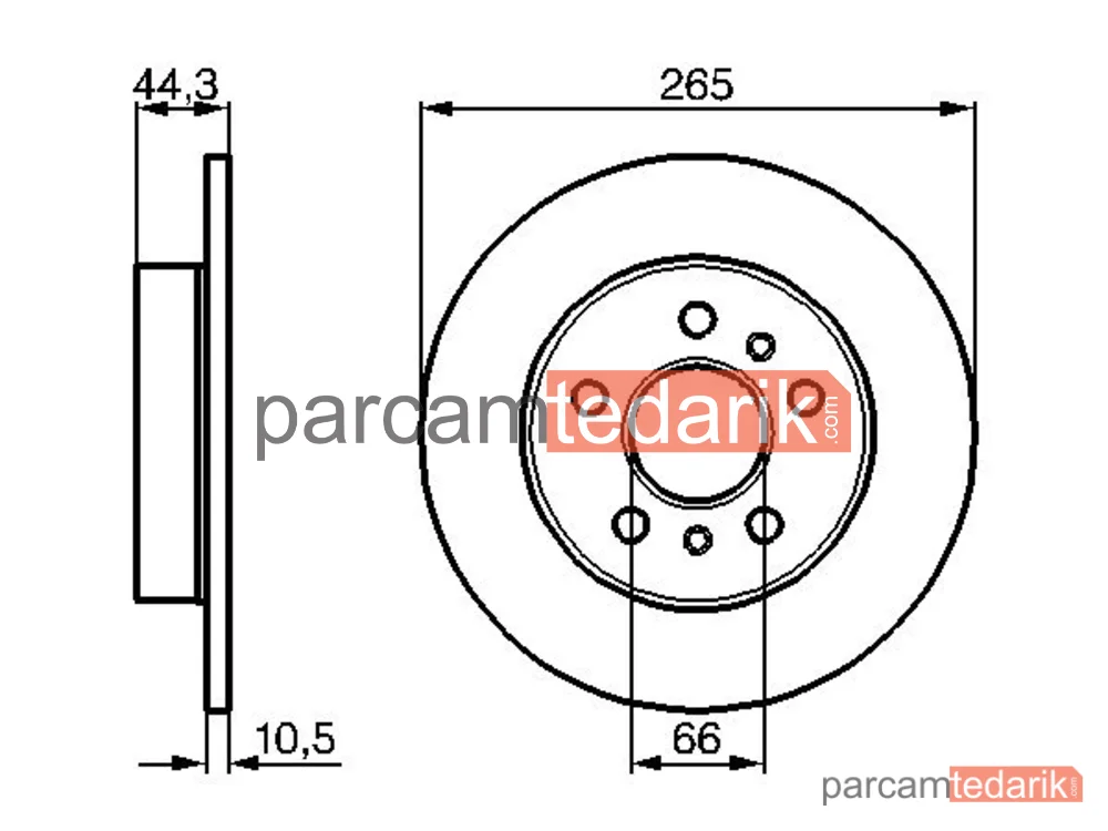 BOSCH 0986478757 | Fren Diski (Arka, 265 mm) — Renault Laguna I Grandtour, Renault Laguna I, Renault Safrane I