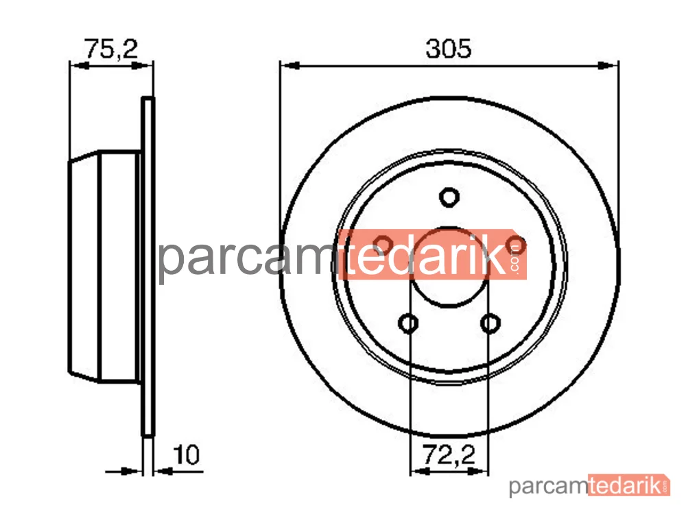 BOSCH 0986478771 | Fren Diski (Arka, 305 mm) — Jeep Grand Cherokee II