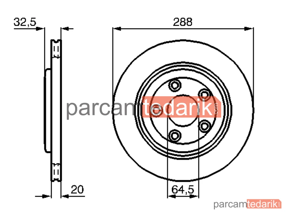 BOSCH 0986478777 | Fren Diski (Arka, 288 mm) — Jaguar S-Type II, Jaguar XJ