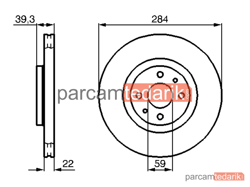 BOSCH 0986478786 | Fren Diski (Ön, 284 mm) — Fiat Multipla, Alfa Romeo 145, Alfa Romeo 146