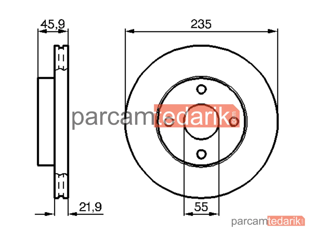 BOSCH 0986478787 | Fren Diski (Ön, 235 mm) — Mazda 323 F VI, Mazda 323 S VI