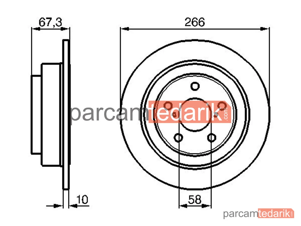BOSCH 0986478799 | Fren Diski (Arka) — Subaru Forester, Subaru Impreza, Subaru Legacy II