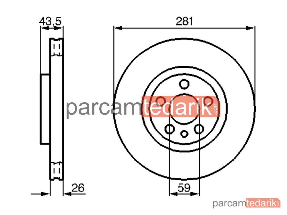 BOSCH 0986478812 | Fren Diski (281 mm) — Peugeot Expert, Citroen Evasion Mpv, Fiat Scudo