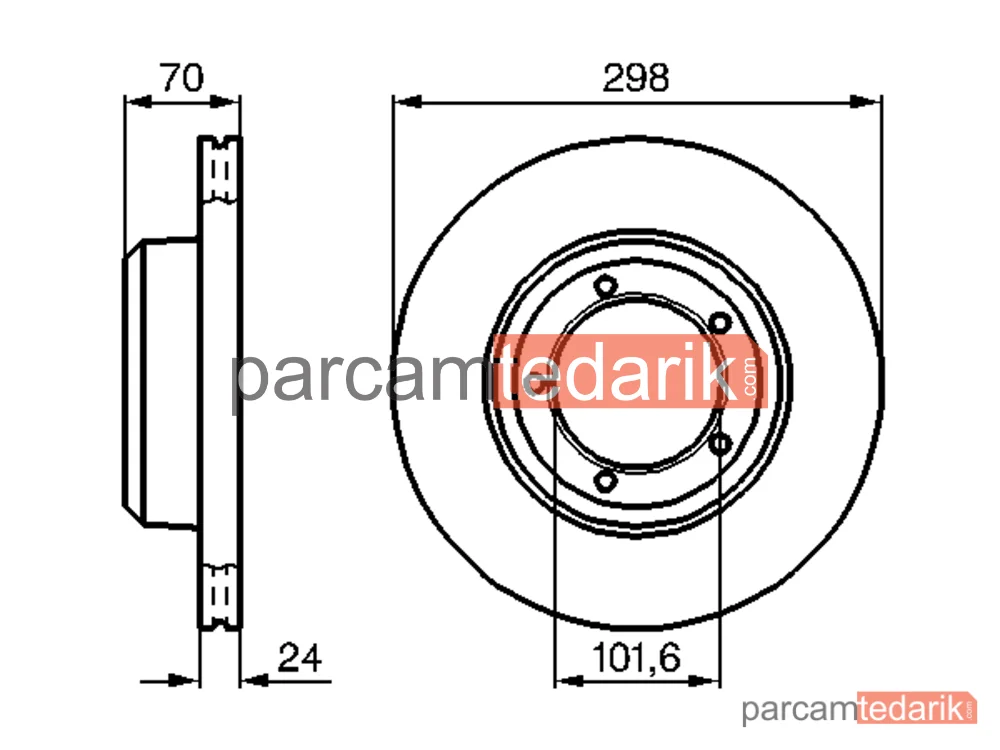 BOSCH 0986478824 | Fren Diski (Ön, 298.1 mm) — Land Rover Range Rover I, Land Rover Discovery I, Land Rover Defender