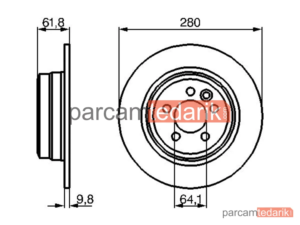 BOSCH 0986478837 | Fren Diski (Arka, 280.2 mm) — Rover 75, MG ZT, MG Zt- T