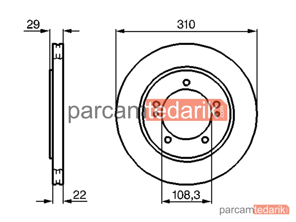 BOSCH 0986478839 | Fren Diski (Ön, 310 mm) — Suzuki Grand Vitara I