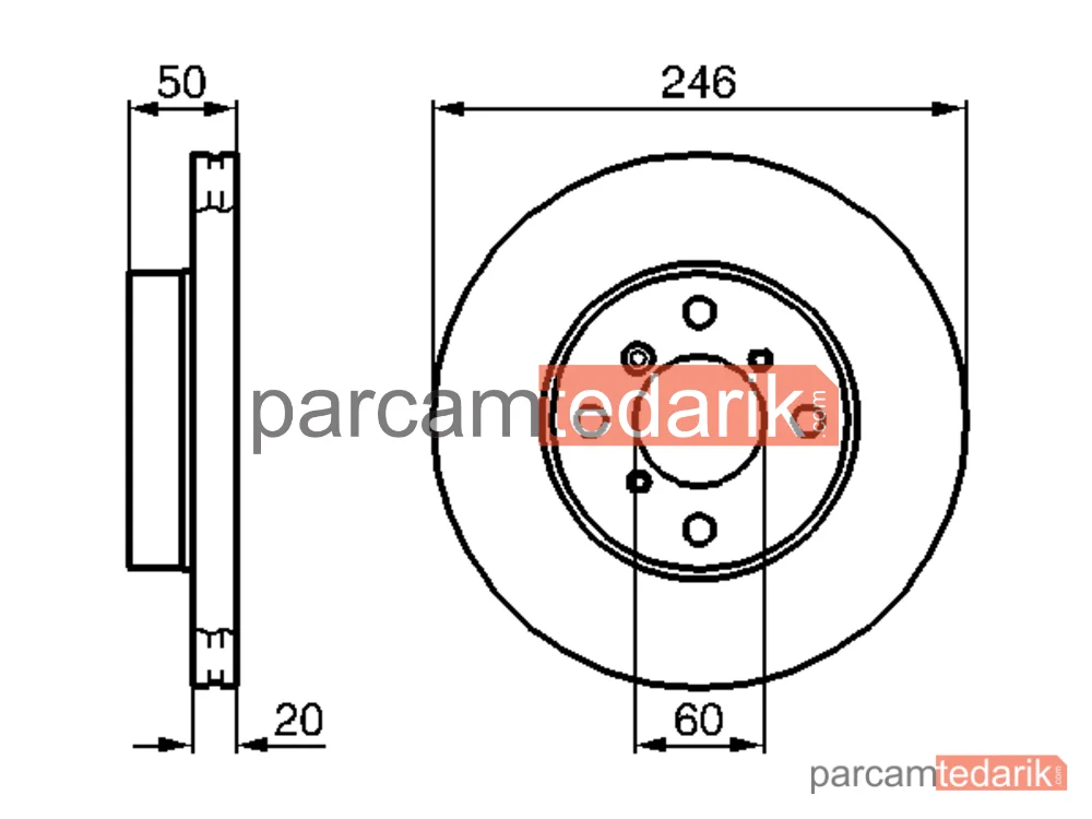 BOSCH 0986478841 | Fren Diski (Ön, 246 mm) — Suzuki Liana, Suzuki Baleno