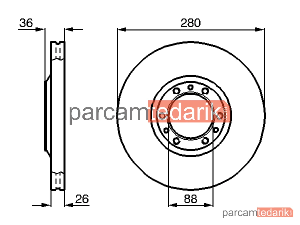 BOSCH 0986478854 | Fren Diski — Opel Frontera B, Opel Frontera A, Opel Frontera A Sport