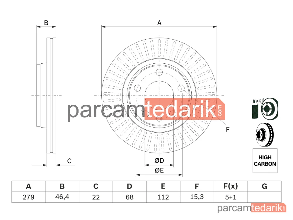 BOSCH 0986478869 | Fren Diski — Audi A4 B5, Audi A4 B7, VW Passat B5