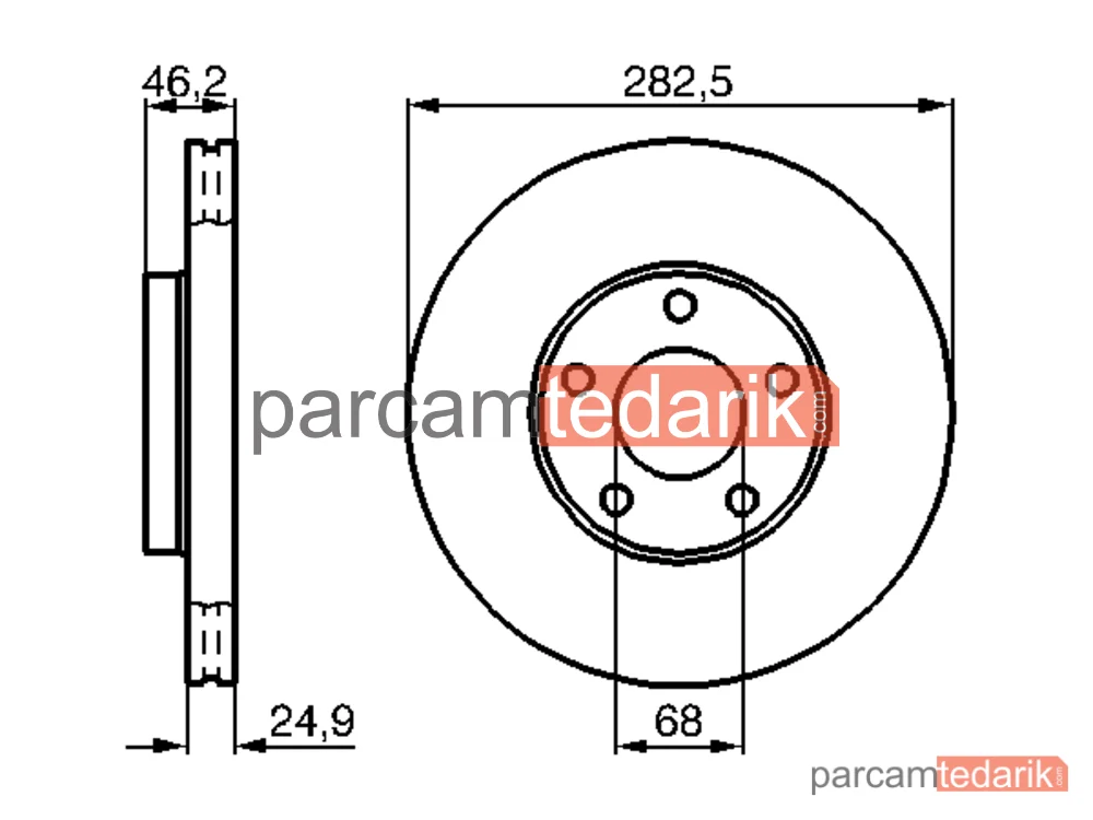 BOSCH 0986478872 | Fren Diski (Ön) — VW Passat B5, VW Passat B5 Variant
