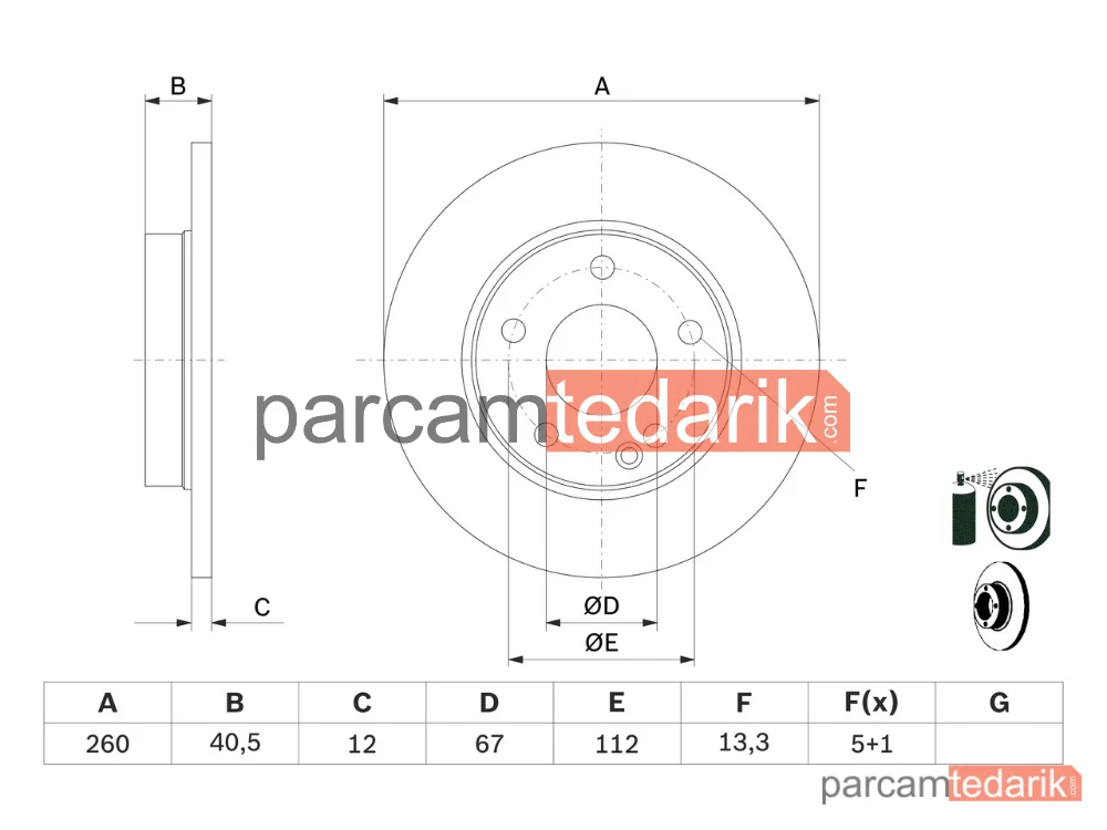 BOSCH 0986478874 | Fren Diski — Mercedes-Benz A-Serisi