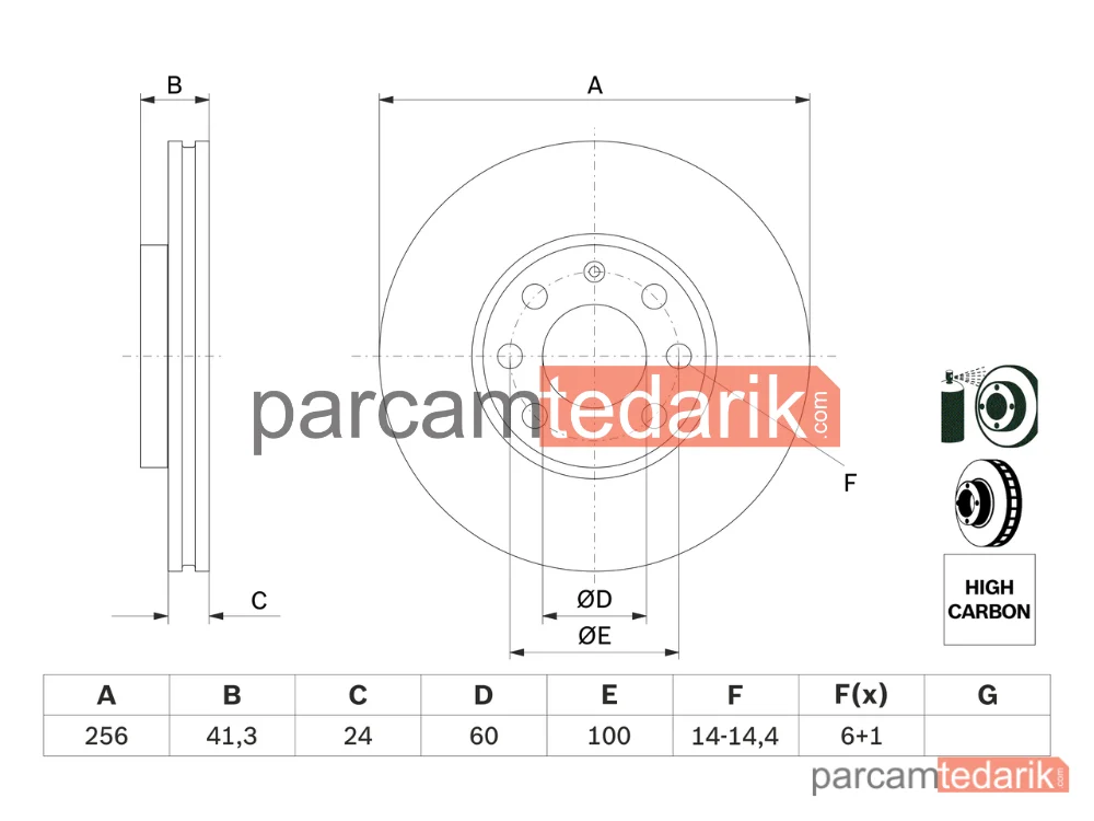 BOSCH 0986478881 | Fren Diski — Opel Astra G, Opel Astra G Kombi, Opel Astra G Classic