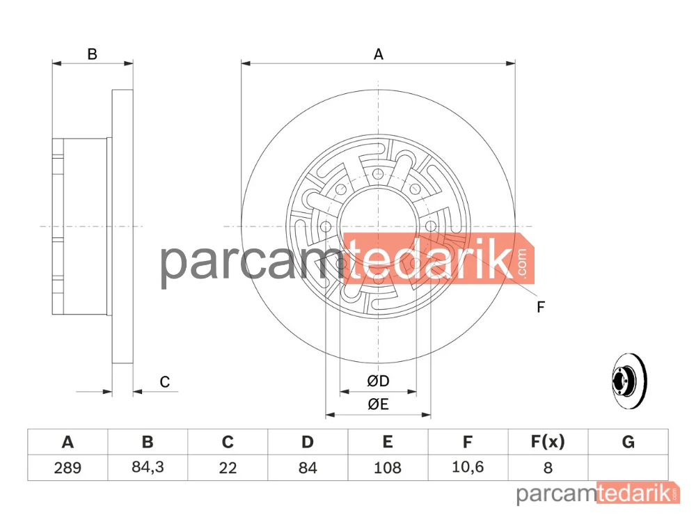 BOSCH 0986478886 | Fren Diski (Arka, 289 mm) — Iveco Daily III