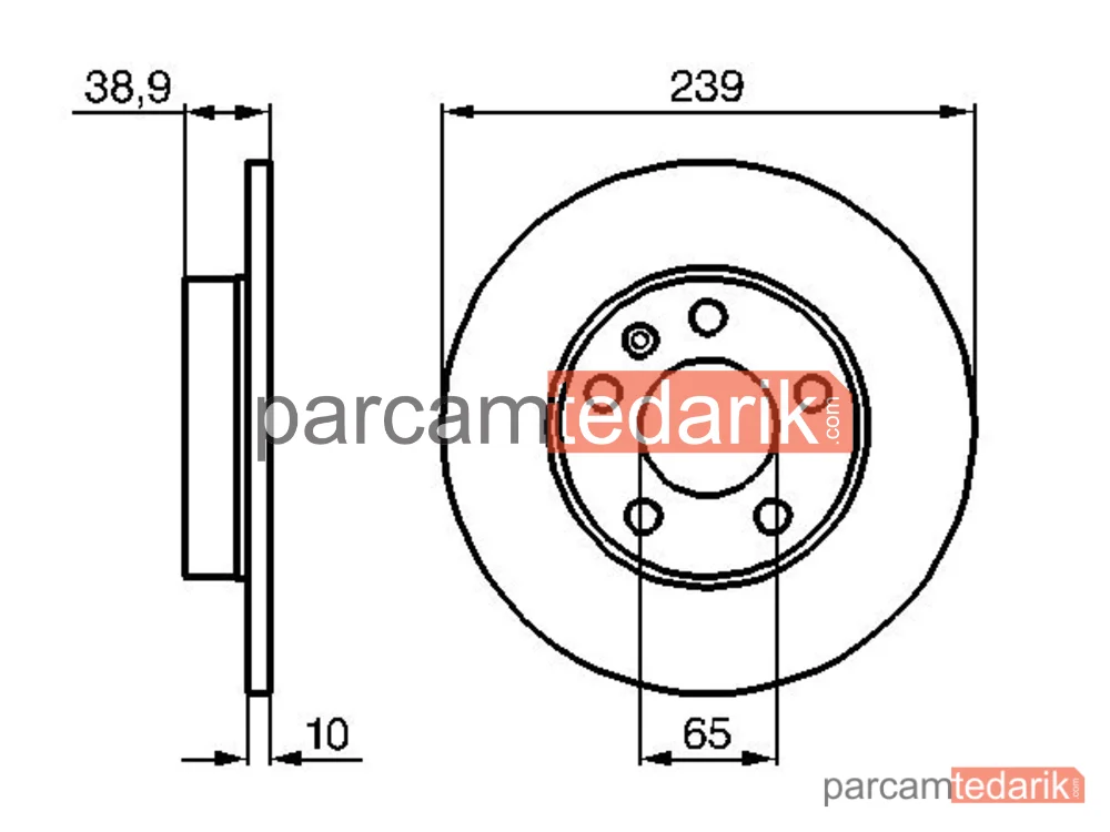 0986478894 | Fren Diski (Arka, 239 mm) — VW Golf III, VW Golf III Variant, VW Passat B3/B4 Variant