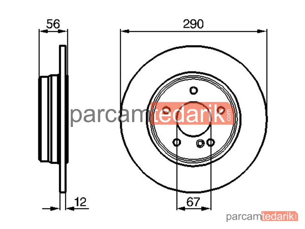 BOSCH 0986478899 | Fren Diski (Arka, 290 mm) — Mercedes-Benz E-Serisi T-Model, Mercedes-Benz E-Serisi