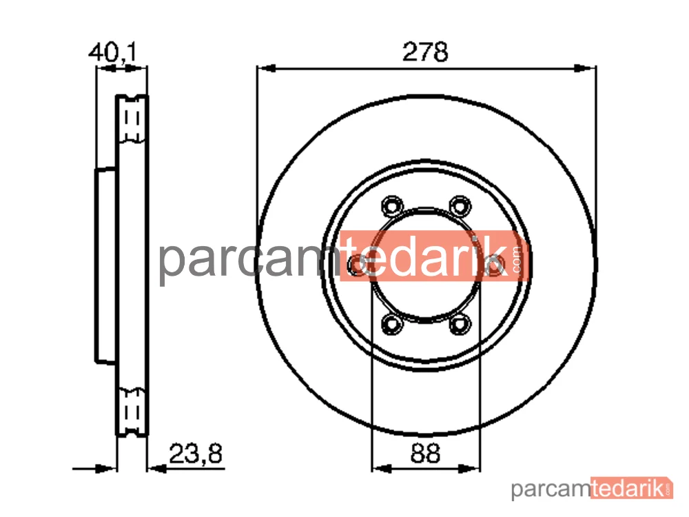 BOSCH 0986478967 | Fren Diski (Ön, 296 mm) — SsangYong Korando, SsangYong Musso, Daewoo Korando