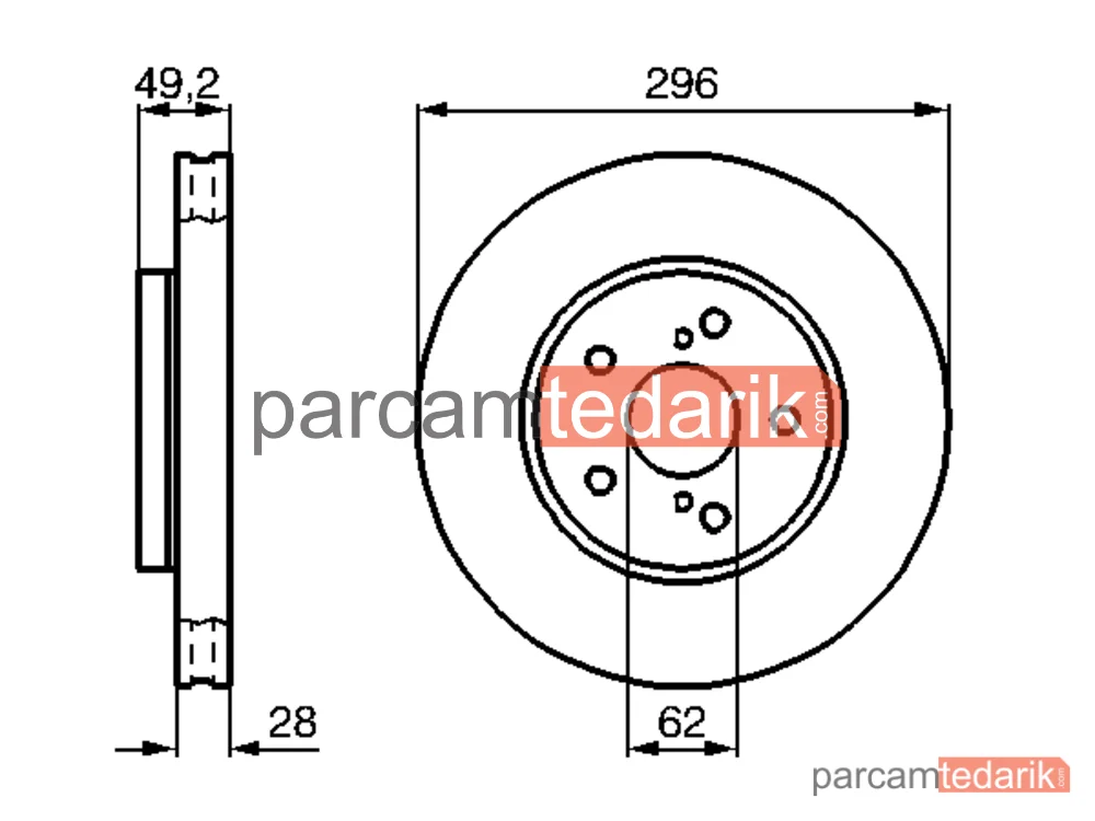 BOSCH 0986478968 | Fren Diski (Ön, 278 mm) — Toyota Previa II
