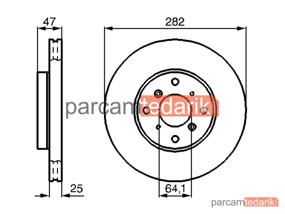 BOSCH 0986478982 | Fren Diski (Ön, 282 mm) — Honda Accord VI