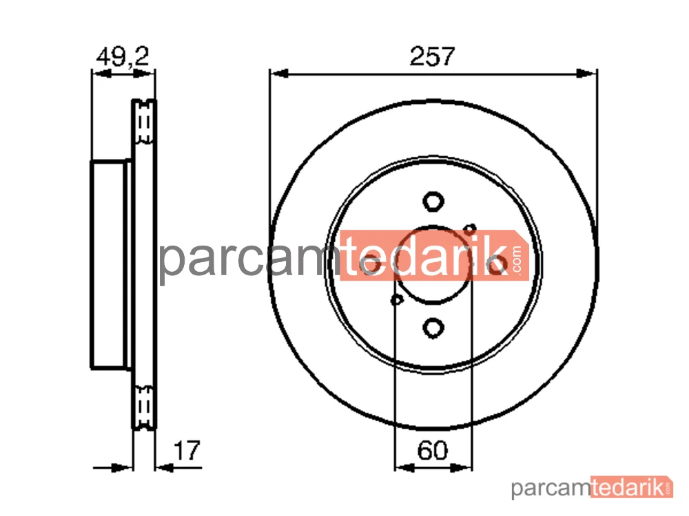 BOSCH 0986478984 | Fren Diski (Ön, 256.8 mm)