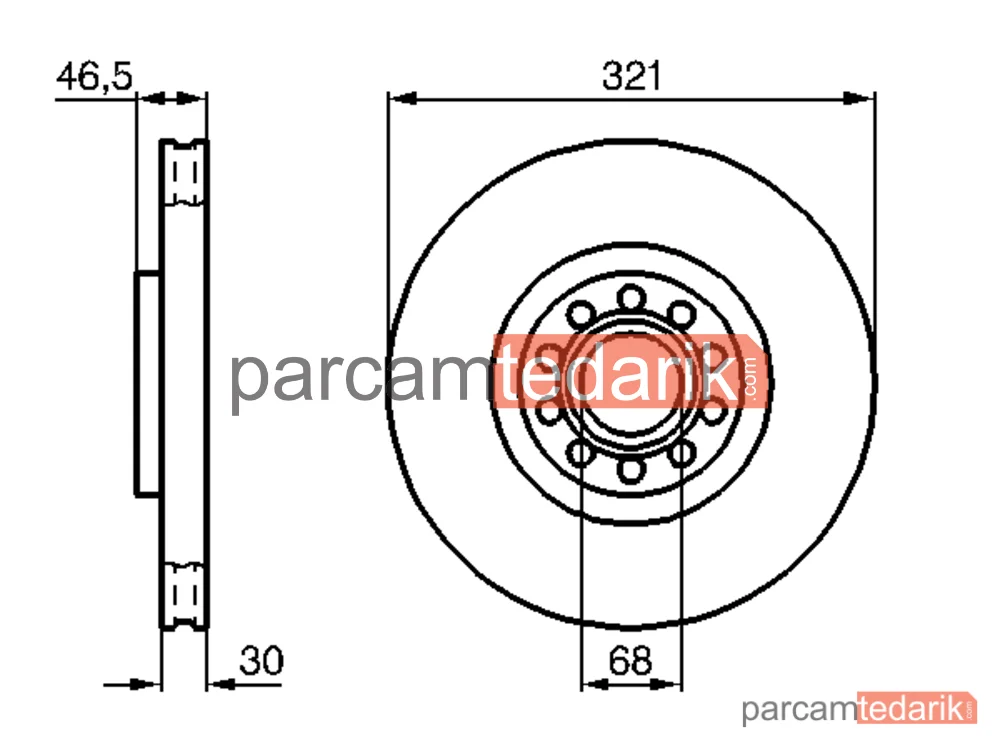 BOSCH 0986478985 | Fren Diski (Ön, 28 mm) — Audi A4 B7, Audi A6 C5, Seat Exeo