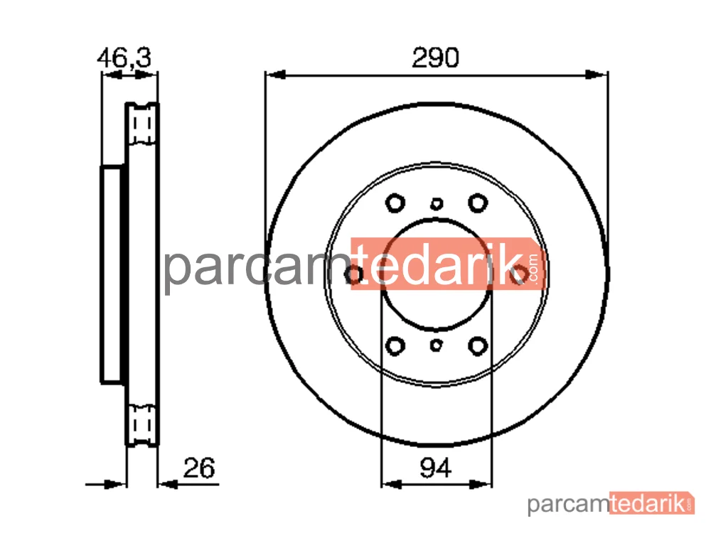 BOSCH 0986478990 | Fren Diski (Ön, 289.8 mm) — Mitsubishi Pajero IV, Mitsubishi Pajero Classic