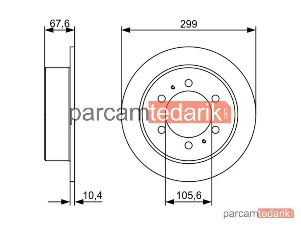 BOSCH 0986478999 | Fren Diski (Arka, 299.2 mm) — SsangYong Korando, SsangYong Musso, Daewoo Korando