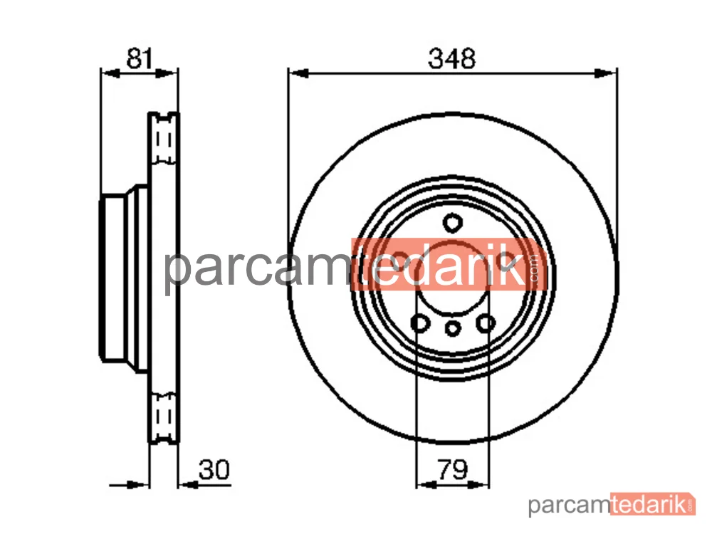 BOSCH 0986479003 | Fren Diski (Ön, 348 mm) — BMW 7