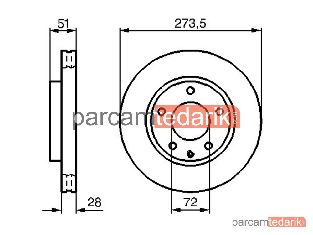 BOSCH 0986479016 | Fren Diski (Ön, 274 mm) — Mazda Xedos 9, Mazda Mpv II