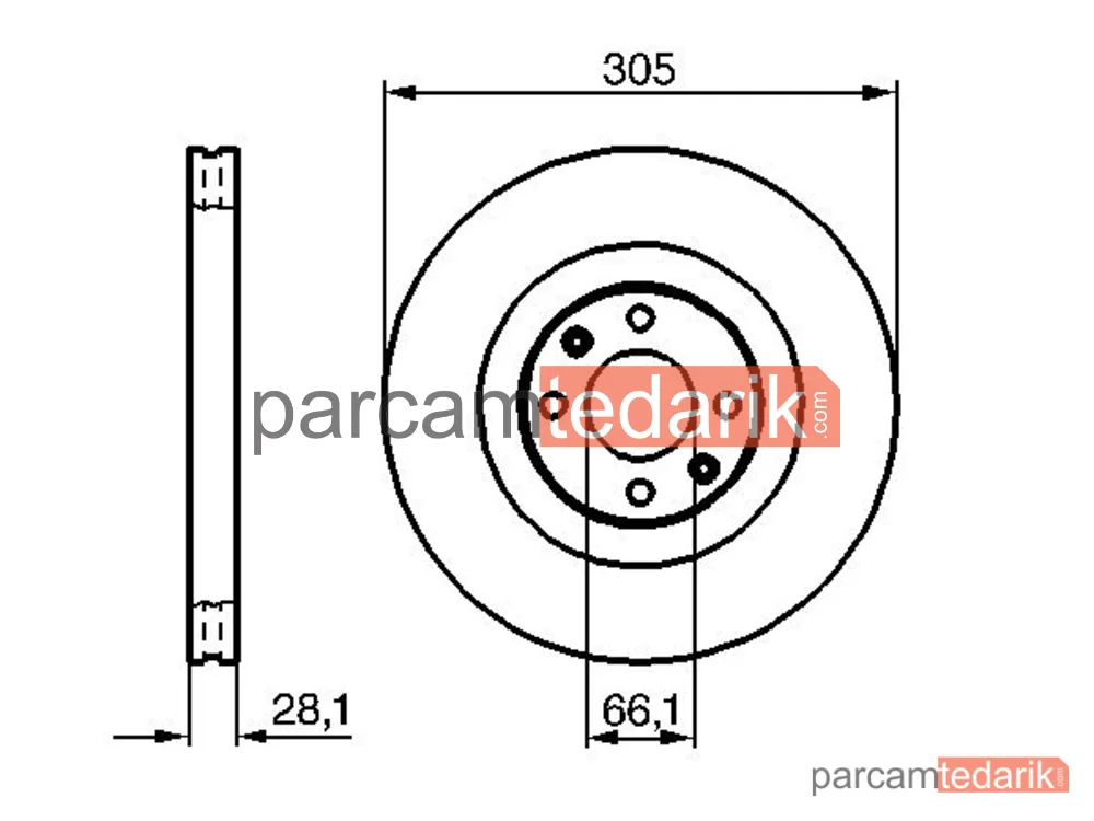 BOSCH 0986479024 | Fren Diski (Ön, 305 mm) — Peugeot 406 Coupe
